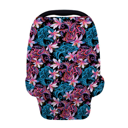 Paisley And Floral Pattern Print Baby Seat Cover