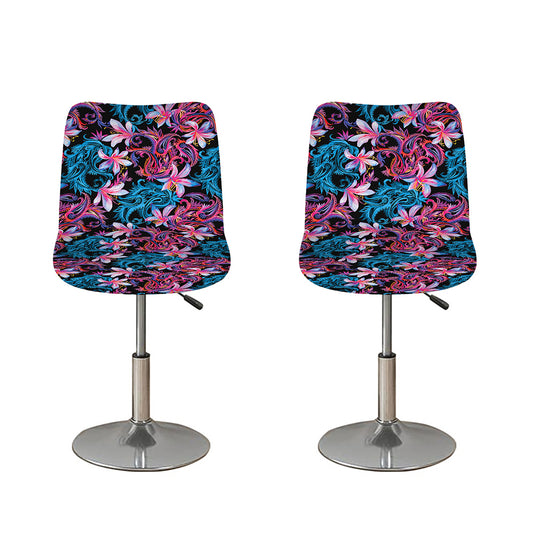 Paisley And Floral Pattern Print Bar Stool Covers