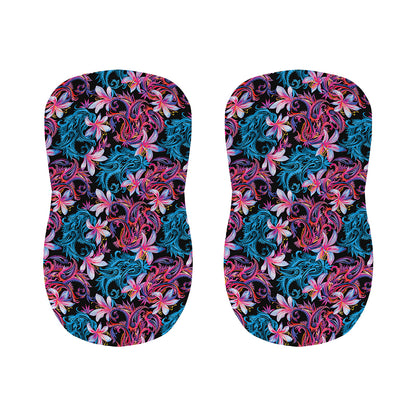 Paisley And Floral Pattern Print Bar Stool Covers