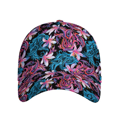 Paisley And Floral Pattern Print Baseball Cap