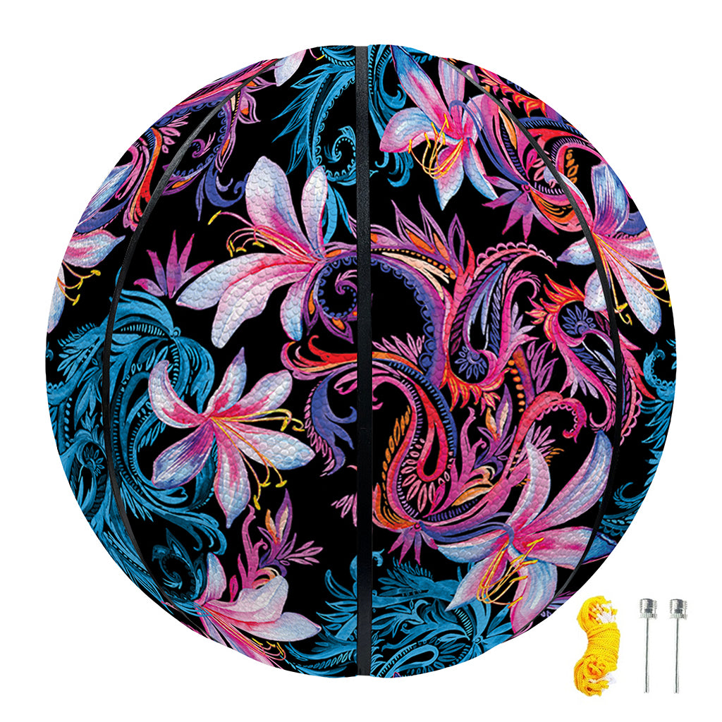 Paisley And Floral Pattern Print Basketball