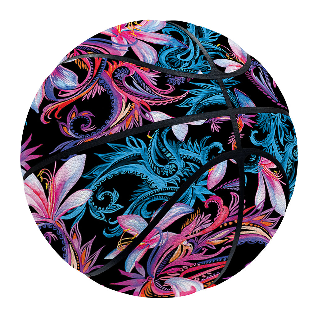 Paisley And Floral Pattern Print Basketball