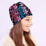 Paisley And Floral Pattern Print Beanie