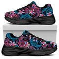 Paisley And Floral Pattern Print Black Chunky Shoes