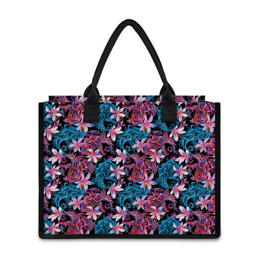 Paisley And Floral Pattern Print Canvas Tote Bag