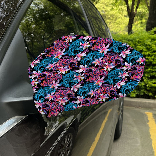 Paisley And Floral Pattern Print Car Side Mirror Covers