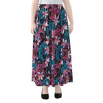 Paisley And Floral Pattern Print Chiffon Maxi Skirt