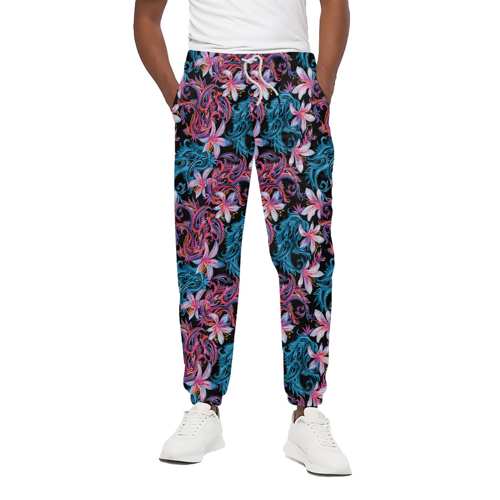Paisley And Floral Pattern Print Cotton Pants