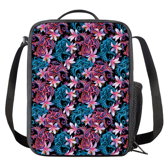 Paisley And Floral Pattern Print Crossbody Lunch Bag