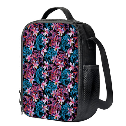 Paisley And Floral Pattern Print Crossbody Lunch Bag