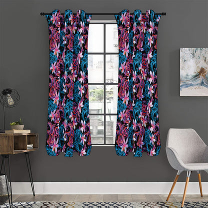 Paisley And Floral Pattern Print Curtain