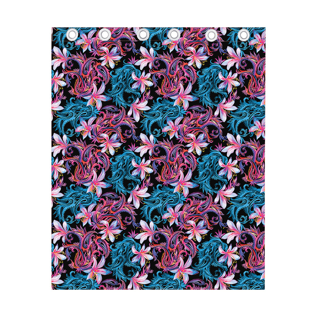 Paisley And Floral Pattern Print Curtain