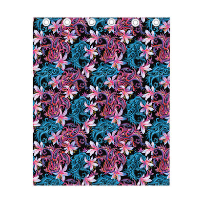 Paisley And Floral Pattern Print Curtain