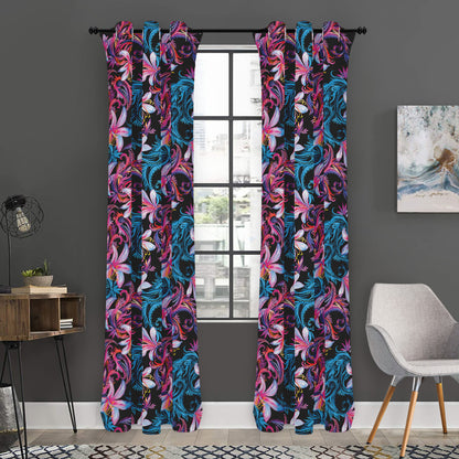 Paisley And Floral Pattern Print Curtain