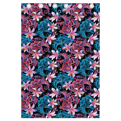 Paisley And Floral Pattern Print Curtain