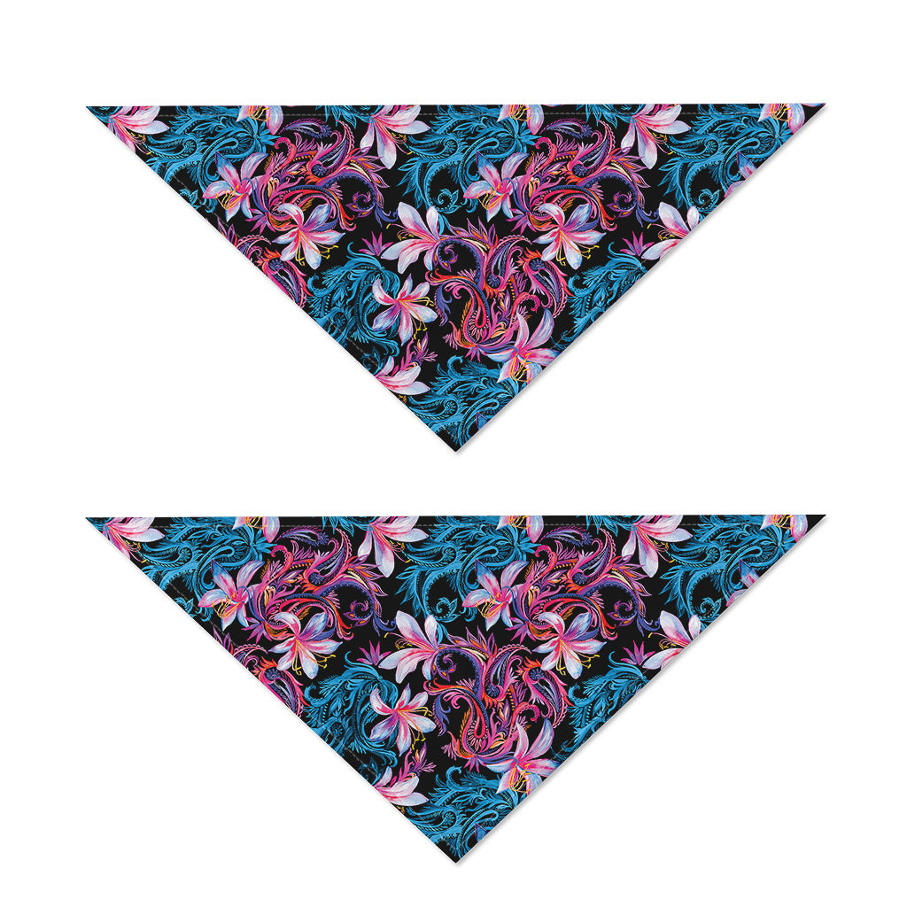 Paisley And Floral Pattern Print Dog Bandana