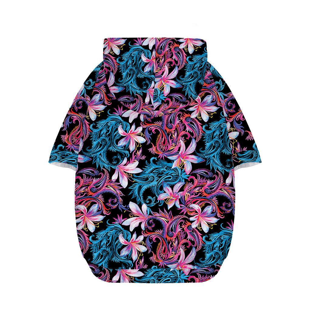 Paisley And Floral Pattern Print Dog Zip Up Hoodie