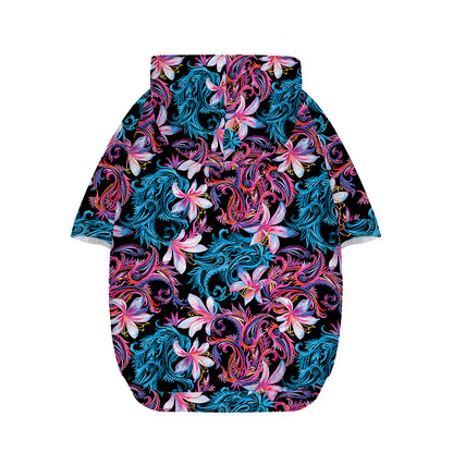 Paisley And Floral Pattern Print Dog Zip Up Hoodie