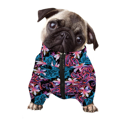 Paisley And Floral Pattern Print Dog Zip Up Jacket