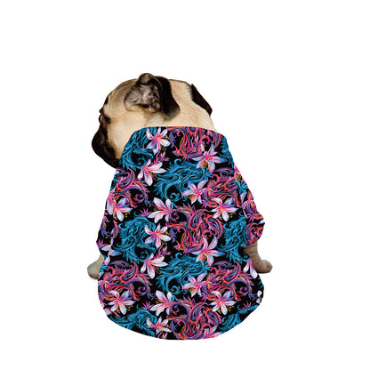 Paisley And Floral Pattern Print Dog Zip Up Jacket