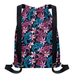 Paisley And Floral Pattern Print Drawstring Backpack