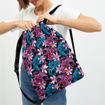 Paisley And Floral Pattern Print Drawstring Backpack