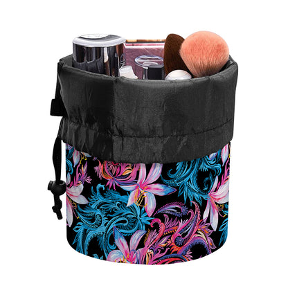 Paisley And Floral Pattern Print Drawstring Makeup Bag