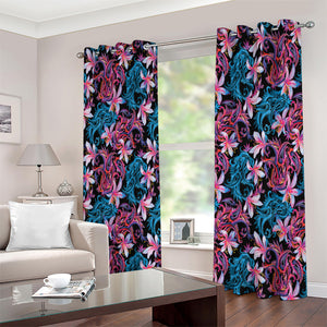 Paisley And Floral Pattern Print Extra Wide Grommet Curtains