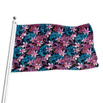 Paisley And Floral Pattern Print Flag