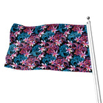 Paisley And Floral Pattern Print Flag