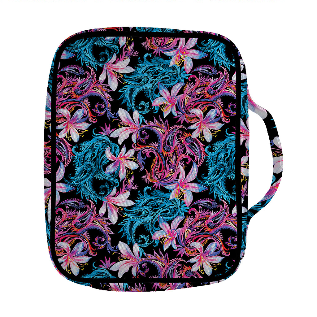 Paisley And Floral Pattern Print Front Pocket Bible Bag
