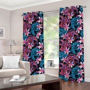 Paisley And Floral Pattern Print Grommet Curtains