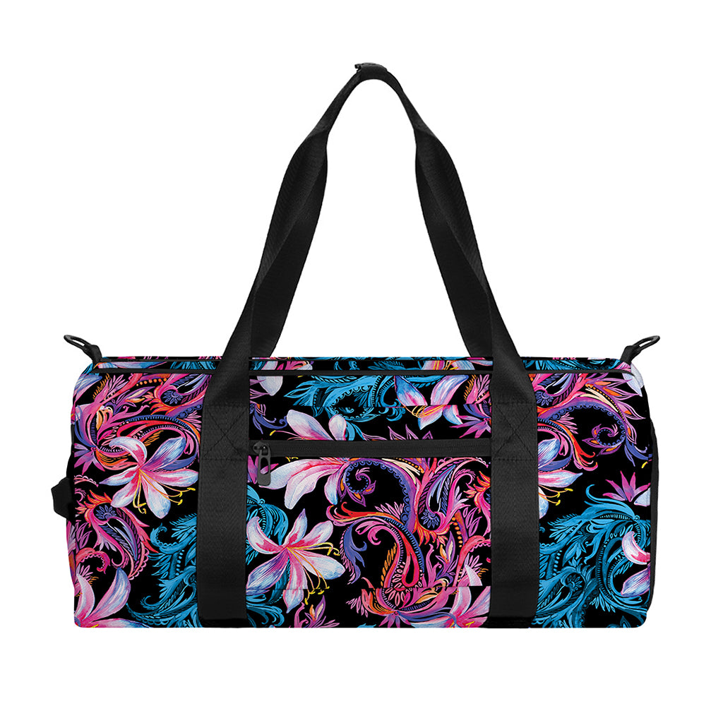 Paisley And Floral Pattern Print Gym Bag
