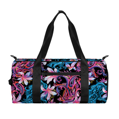 Paisley And Floral Pattern Print Gym Bag