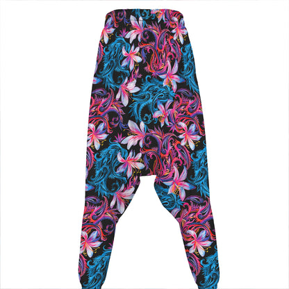 Paisley And Floral Pattern Print Hammer Pants