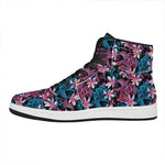 Paisley And Floral Pattern Print High Top Leather Sneakers