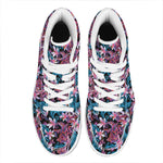 Paisley And Floral Pattern Print High Top Leather Sneakers