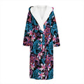 Paisley And Floral Pattern Print Hooded Bathrobe