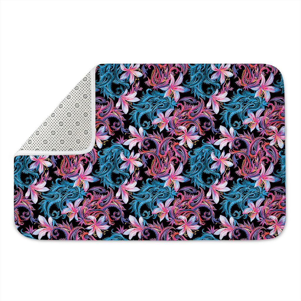 Paisley And Floral Pattern Print Indoor Door Mat