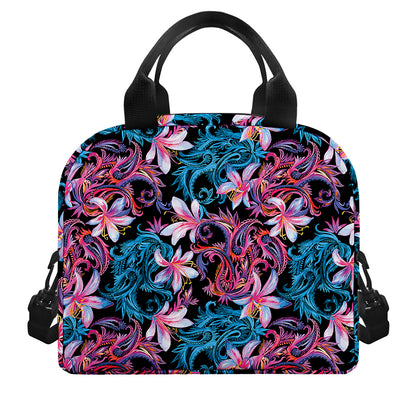 Paisley And Floral Pattern Print Insulated Lunch Bag