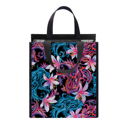 Paisley And Floral Pattern Print Insulated Lunch Tote