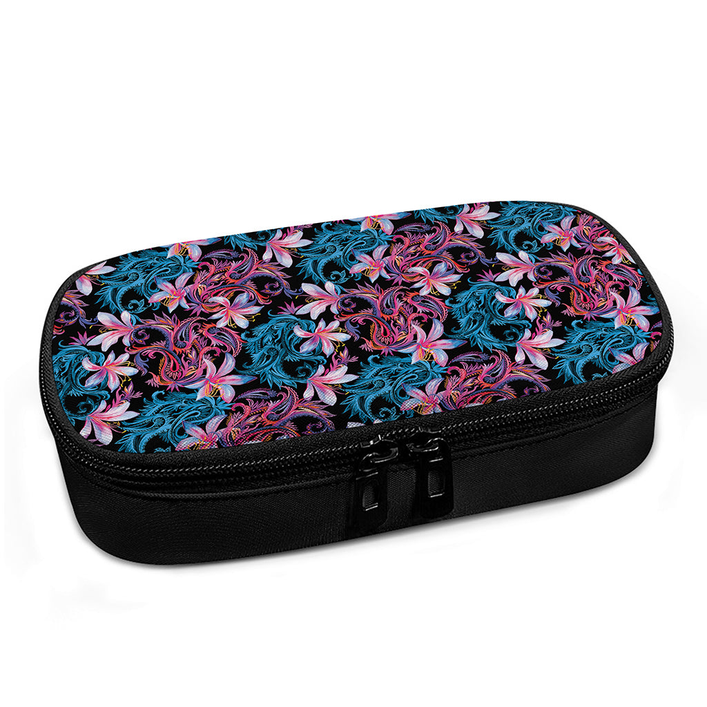Paisley And Floral Pattern Print Insulin Cooler Travel Case