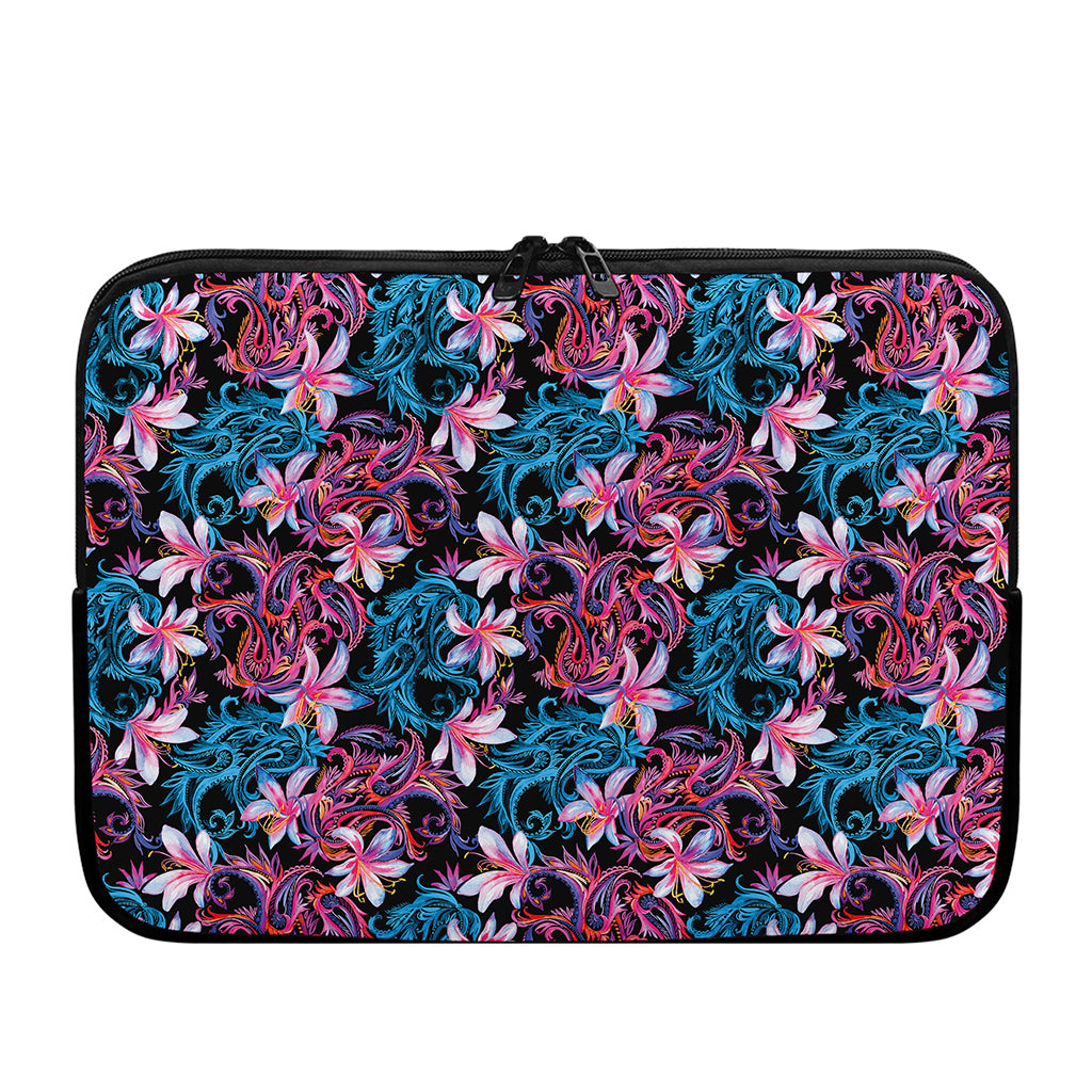 Paisley And Floral Pattern Print Laptop Sleeve