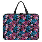 Paisley And Floral Pattern Print Laptop Sleeve With Handle
