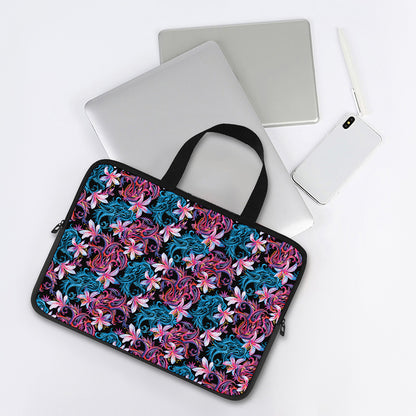 Paisley And Floral Pattern Print Laptop Sleeve With Handle