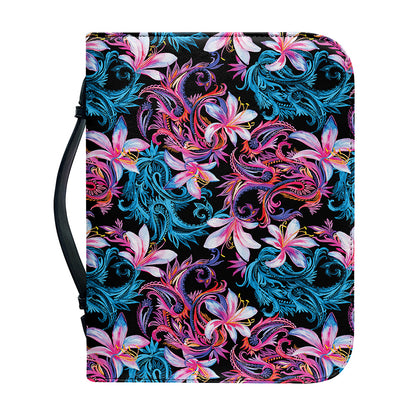 Paisley And Floral Pattern Print Leather Bible Cover