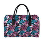 Paisley And Floral Pattern Print Leather Duffle Bag