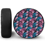 Paisley And Floral Pattern Print Leather Spare Tire Cover