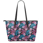 Paisley And Floral Pattern Print Leather Tote Bag