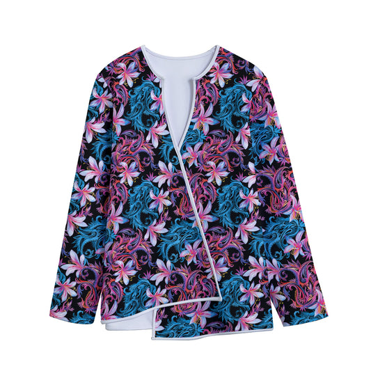 Paisley And Floral Pattern Print Long Sleeve Short Coat